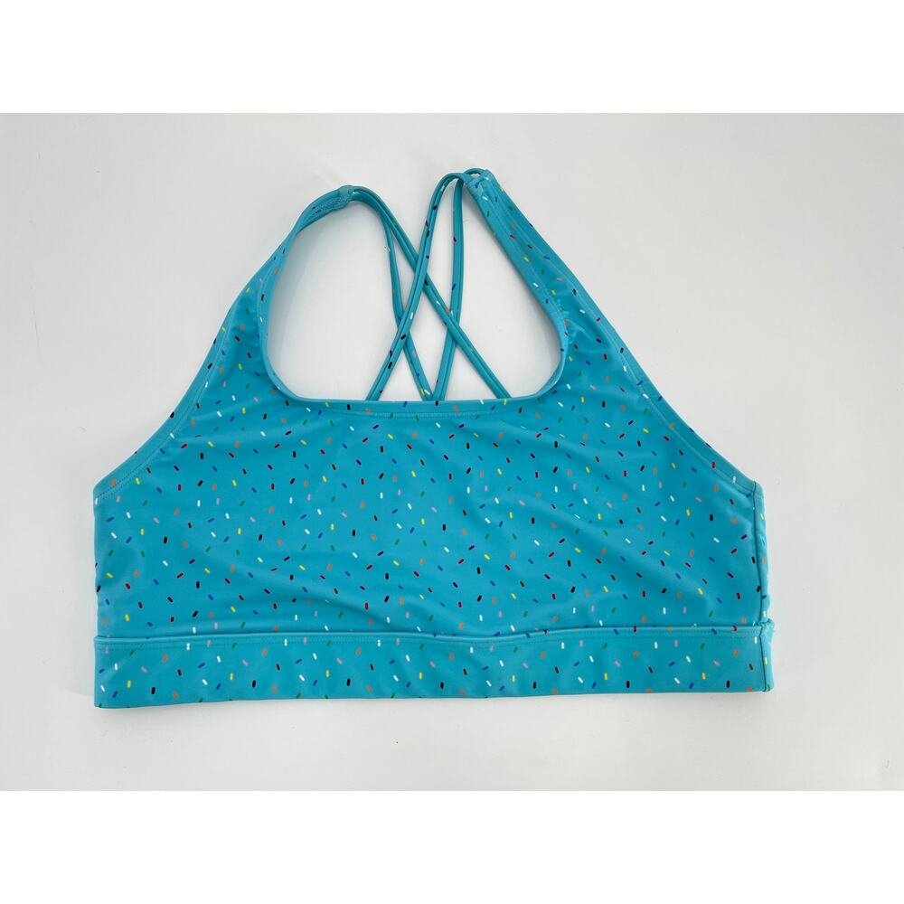 Humankind x Target Pride Swim Top Sz L Blue Sprinkles Racerback